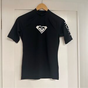 Roxy Black Short Sleeve Rash Guard